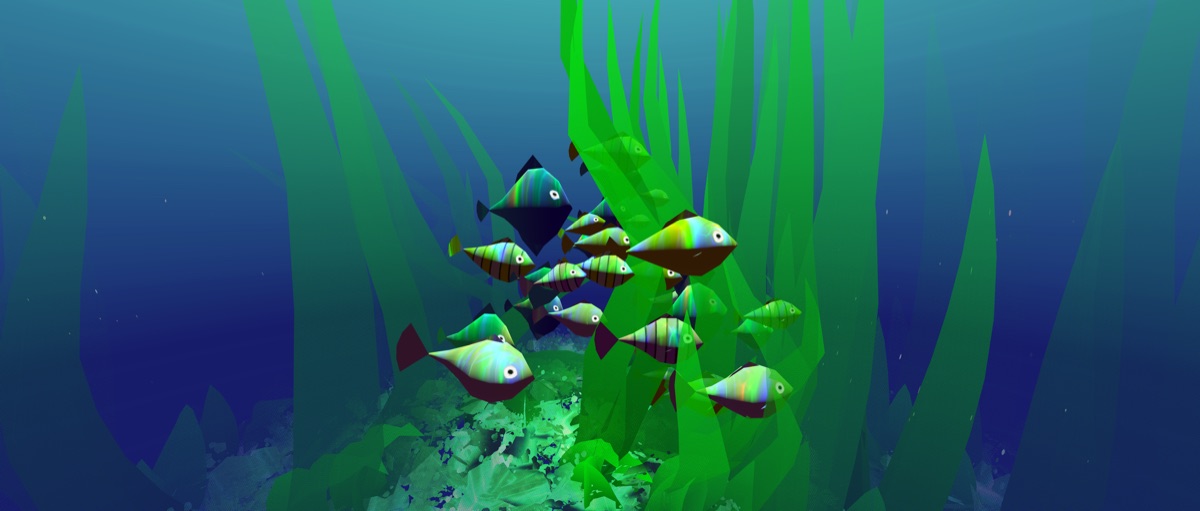 Bright green kelp scene
